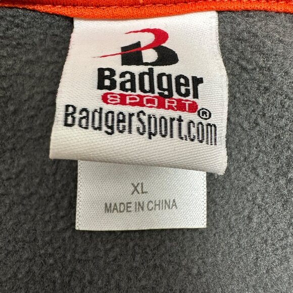 Badger Sport Pullover Jacket XL 1/4 Zip Middletown Football Gray Orange - Picture 4 of 6